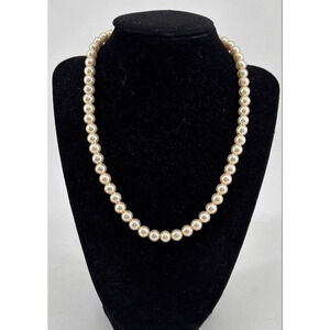 925 Sterling Silver 17" Faux pearl Necklace